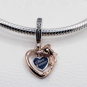 ♥️ Authentic Pandora ⭐️RETIRED⭐️ ROSE HEART DANGLE CHARM